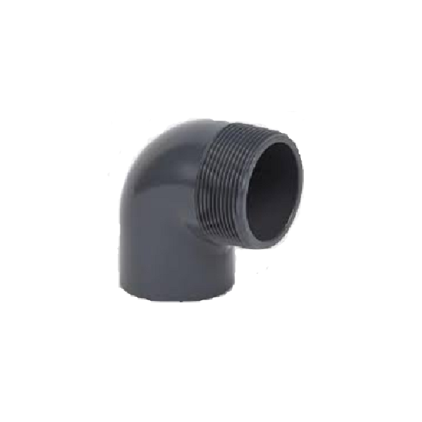 PVC Vinkel 90&ordm; lim x udv. gevind