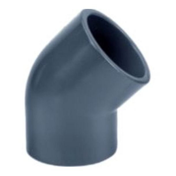 PVC Vinkel 45&ordm; 2 x indv. gevind