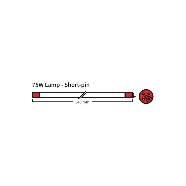 UV-C pre/rr 75 watt 4ben LANG PIN
