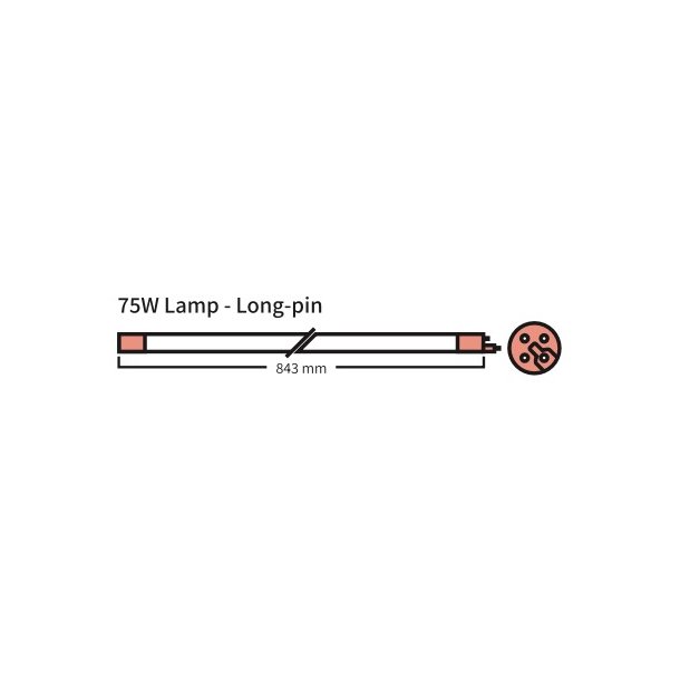 UV-C pre/rr 75 watt 4ben LANG PIN