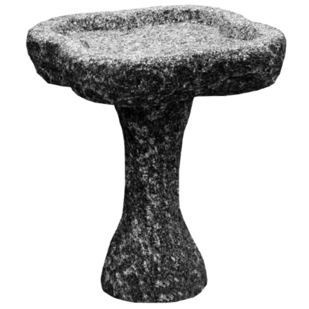 Fuglebad m. sokkel klver granit - 30xH30 cm  30 H 30 M. Gr