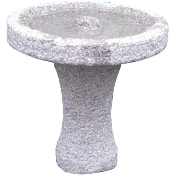 Fuglebad med sokkel rund granit