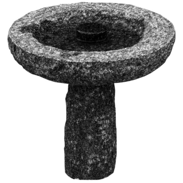 Fuglebad m. sokkel rund granit