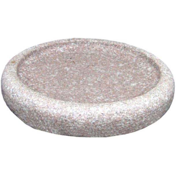 Fuglebad rund Rosa granit