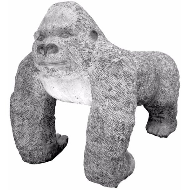 Gorilla Silverback Sort i Marmor