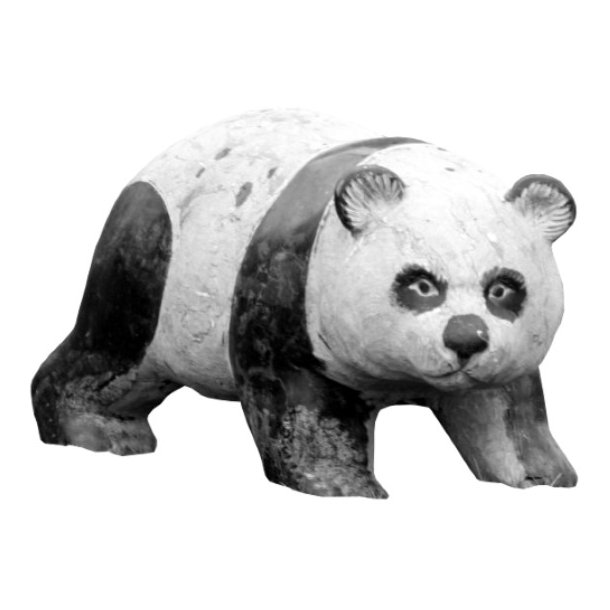 Panda Bjrn sort/hvid marmor L 30