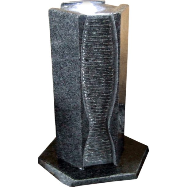Flower Tower Fountain i granit. 19xH47 cm - med LED og vandpumpe