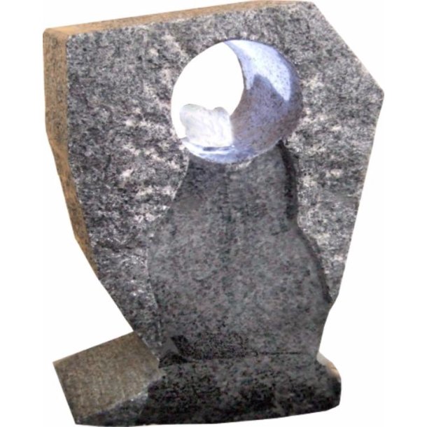 Mnchen granit fontne til LED og vand 28x12 H 45 M. gr