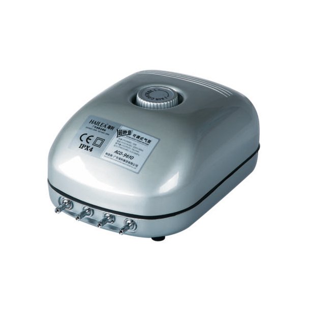 Hailea ACO 9610 luftpumpe 600 l/t. 4 udtag 10,0 watt regulerbar