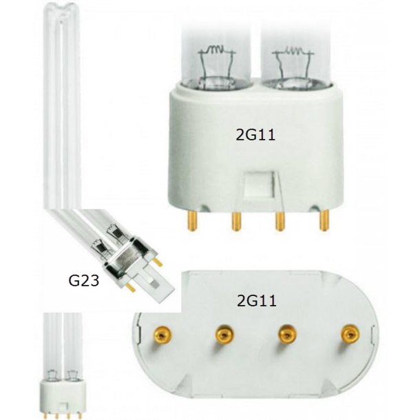 UV-C PL UV pre med PL G23 og 2G11 sokkel UVC pl 36 watt 410 mm,Sokkel:2G11