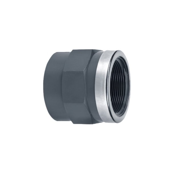 PVC Gevindmuffe indv.gevind Forstrket