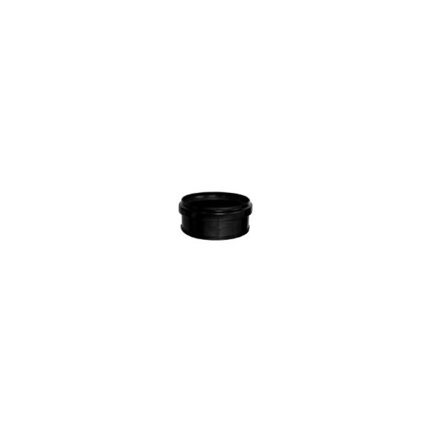 Slutmuffe / Endekappe PP sort    75 mm. indskydning i muffen, gr&aring;