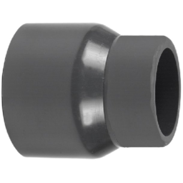 PVC Indsatsmuffe-metrisk-imperial 50/63 mm. lim indv, x 1-1/2" lim udv.