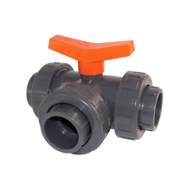 PVC Kuglehane 3-vejs L-boring limmuffe