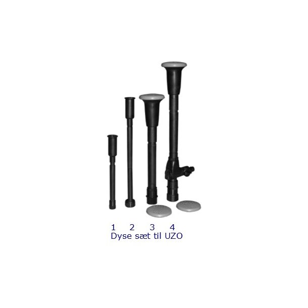 Dyse set 4. UZO 2100/2500 1/2'' regulerbar teleskob 2 stk.Vulkan